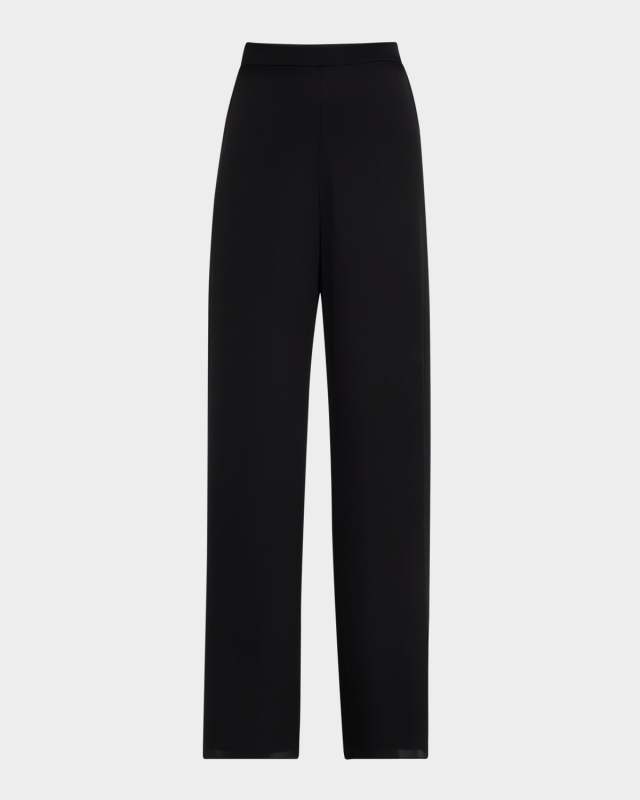 Wide-Leg Stretch Georgette Pants